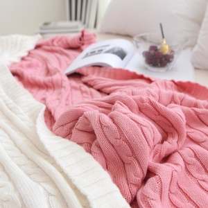 Couverture de lit tricotée en coton