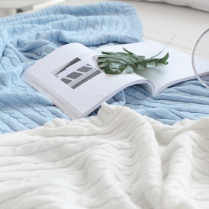 Couverture de lit tricotée en coton
