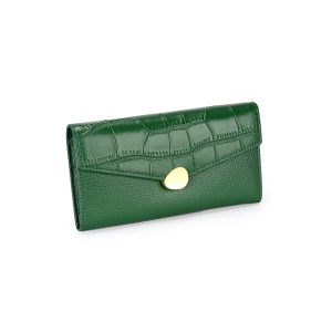 Portefeuille pour femmes en cuir véritable  avec motif de crocodile