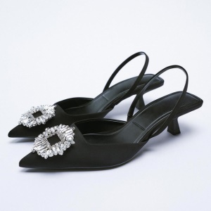 Chaussures  à talon à bout  plat pour femmes chaussures de cérémonie