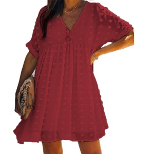 Robe femme col en V ample