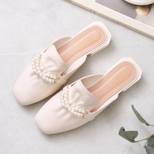 Chaussures mulets à chaîne perlée