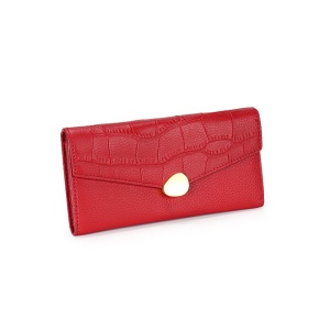 Portefeuille pour femmes en cuir véritable  avec motif de crocodile