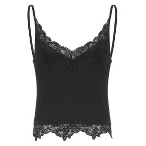 Femmes haut camisole sexy col en V dentelle