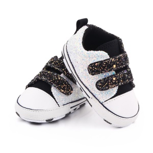 Chaussures bébé en toile multicolore brillant semelle souple