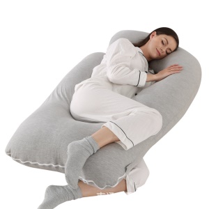Coussin de maternité en tricot de forme J