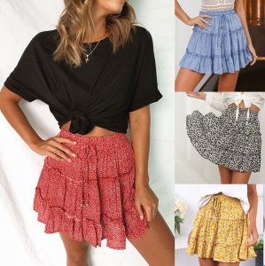 Jupe courte pour femme taille haute en forme A