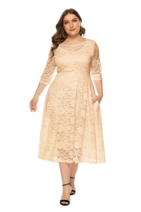Femme Robe en dentelle style européenne et américaine