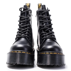 Bottes courtes pour femmes, semelle épaisse, 8 trous, fermeture à glissière latérale, style britannique.