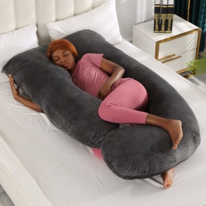Coussin de maternité en tricot de forme J