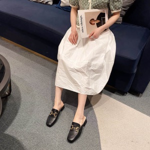 Demi-pantoufles enveloppantes pour femmes Chaussures mules Talon épais et moyen
