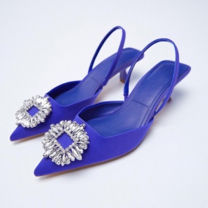 Chaussures  à talon à bout  plat pour femmes chaussures de cérémonie