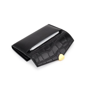 Portefeuille pour femmes en cuir véritable  avec motif de crocodile