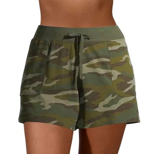 Short casual motif camouflé pour femmes