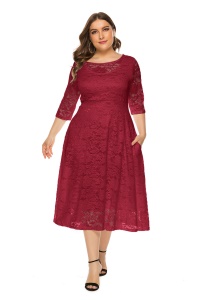 Femme Robe en dentelle style européenne et américaine