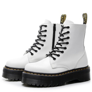 Bottes courtes pour femmes, semelle épaisse, 8 trous, fermeture à glissière latérale, style britannique.