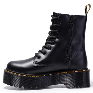 Bottes courtes pour femmes, semelle épaisse, 8 trous, fermeture à glissière latérale, style britannique.