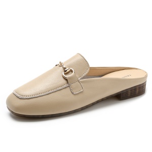 Chaussures mules extérieures décontractées pour femmes, bouts enveloppés en cuir véritable