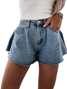 Short en denim décontracté pour femme