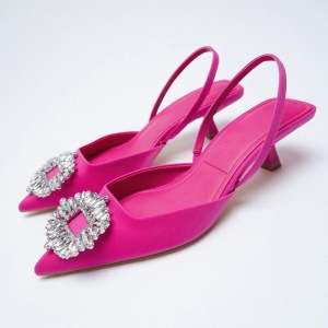 Chaussures  à talon à bout  plat pour femmes chaussures de cérémonie