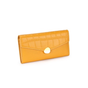 Portefeuille pour femmes en cuir véritable  avec motif de crocodile