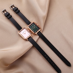 Petite montre verte pour dames montre à quartz imperméable casual