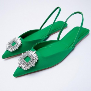 Chaussures  à talon à bout  plat pour femmes chaussures de cérémonie