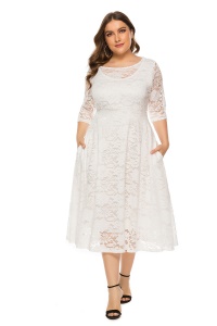 Femme Robe en dentelle style européenne et américaine