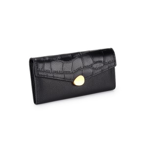 Portefeuille pour femmes en cuir véritable  avec motif de crocodile