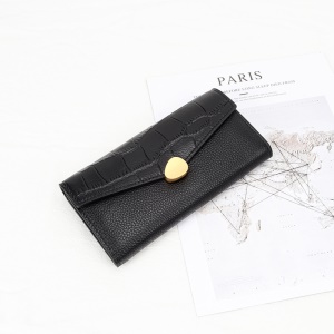 Portefeuille pour femmes en cuir véritable  avec motif de crocodile
