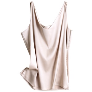 Camisole pour femmes en soie avec col en V