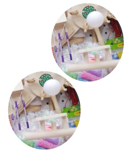 Boule de soufflage en mousse support en bois