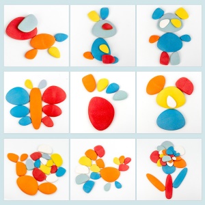 Enfants jouets en bois DIY en forme de cailloux