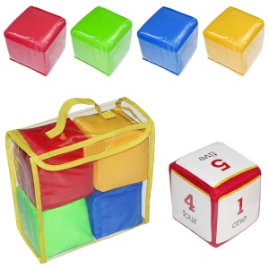Jouet de dés doux pour enfants avec sac de rangement