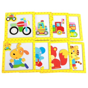 Jouet de puzzle magnétique  pour enfants en bois