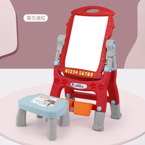Tableau à dessin double face pour enfants magnétique avec support