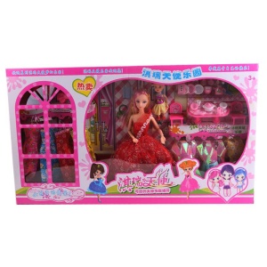 Ensemble de jouets barbie avec multiples robes