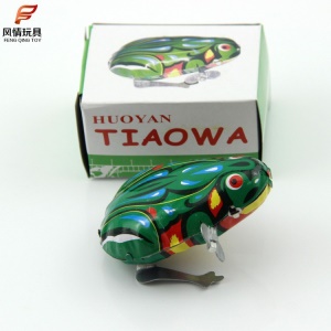 Tin Frog classique nostalgique jouet de grenouille sautante pour enfants