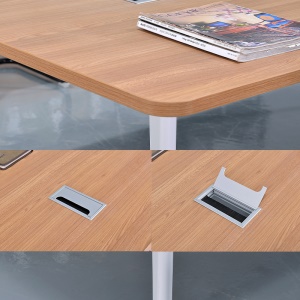 Table de conférence acier bois (combinaison table et chaise)