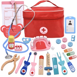 Jeu de rôle de docteur en bois pour enfants