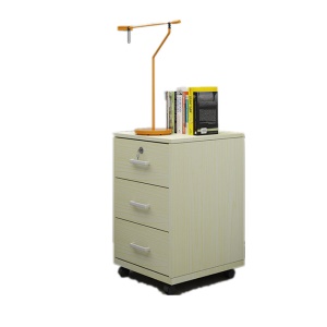 Caisson de bureau à trois tiroirs sur roulettes