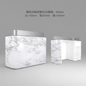 Table de Caisse pour magasin de vêtements argent luxe simuler marbre