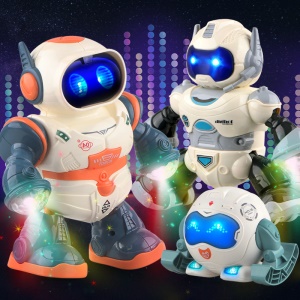 Robot de danse électrique multifonction avec lumière et musique Intelligent 360 degrés Rotation