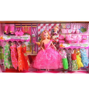 Ensemble de jouets barbie avec multiples robes