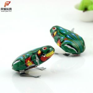 Tin Frog classique nostalgique jouet de grenouille sautante pour enfants