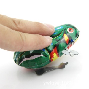 Tin Frog classique nostalgique jouet de grenouille sautante pour enfants