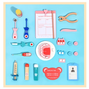 Jeu de rôle de docteur en bois pour enfants
