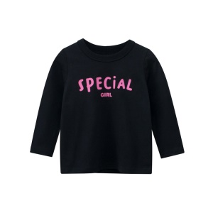 T-shirt bébé fille col rond manches longues