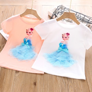 T-shirt manches courtes pour fille de 3 à 8 ans
