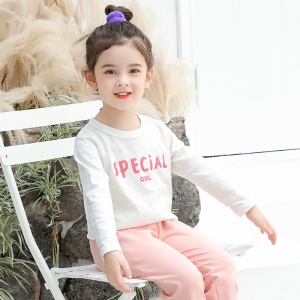 T-shirt bébé fille col rond manches longues